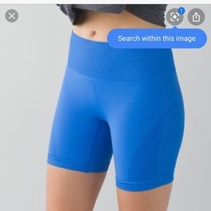 Blue lululemon biker shorts
